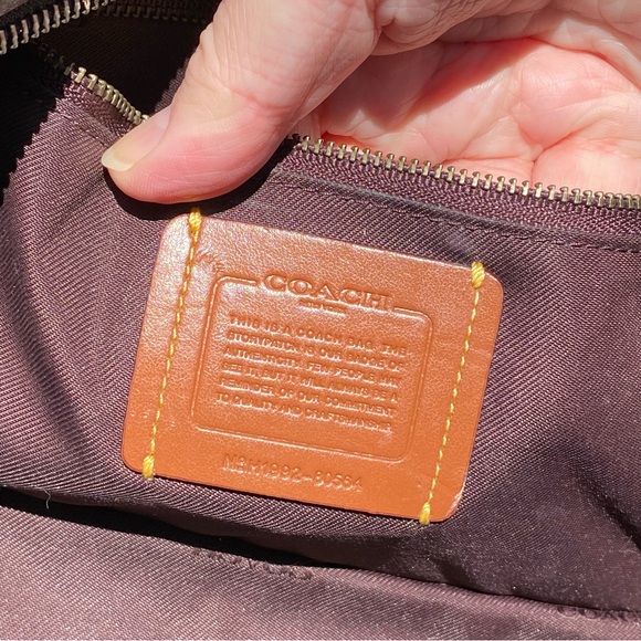 Coach Brown and Orange Striped Shoulder Bag - Picture 14 of 15